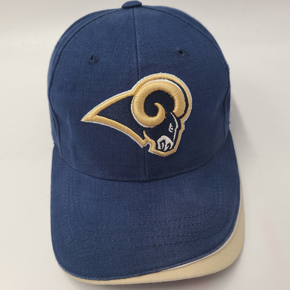 Vintage St Louis Rams Hat Adjustable (Fits Small) Reebok Blue Gold NFL Football
